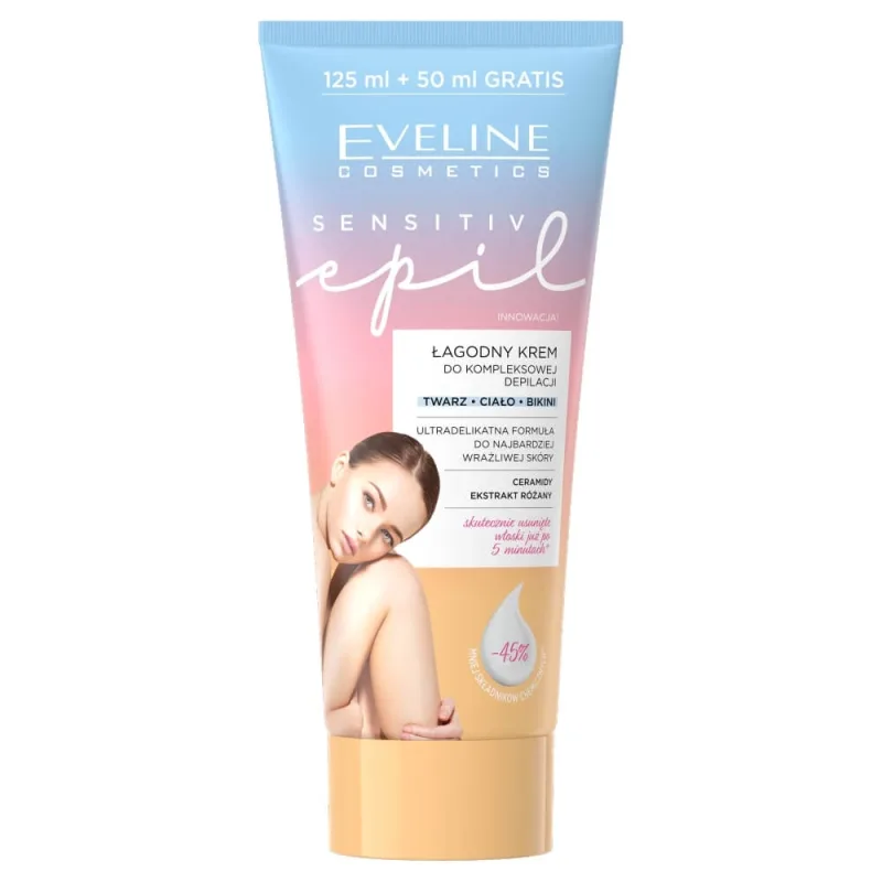 Eveline Sensitive Epil Cremă de epilare delicată și completă, 175 ml — preț și oferte