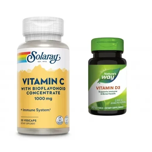 Pachet Promotional: Vitamina C 1000 mg + Vitamina D3, 30 capsule – Secom — preț și oferte