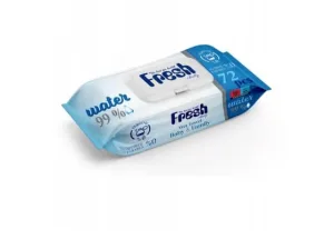 Fresh Baby, Șervețele umede cu clip, albastru, 72 bucăți