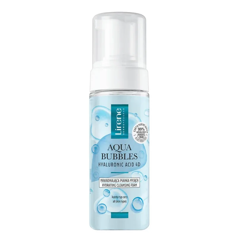 Lirene Aqua Bubbles Acid hialuronic 4D spumă hidratantă de curățare, 150 ml — preț și oferte