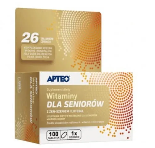Apteo Vitamine pentru seniori cu ginseng și luteină, 100 comprimate — preț și oferte