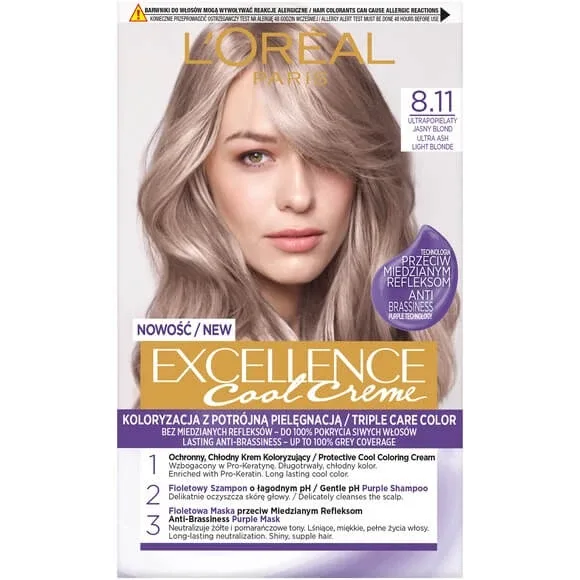 L Oreal Paris Excellence Cool Creme Dye 8.11 Ultra Ultra Alb Blond deschis — preț și oferte