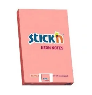 Stick'n, Bloc de notițe autoadezive, 100 coli roz neon