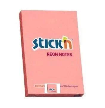 Stick'n, Bloc de notițe autoadezive, 100 coli roz neon Hurtel — preț și oferte