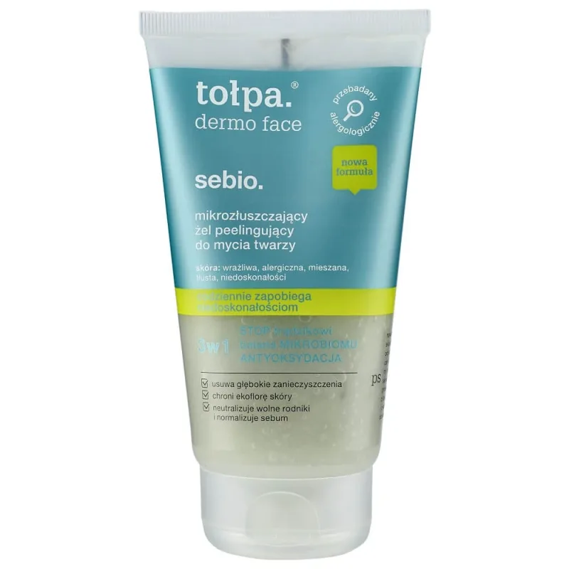 Tołpa Dermo Face Sebio Micro Gel exfoliant pentru curățarea feței, 150 ml — preț și oferte