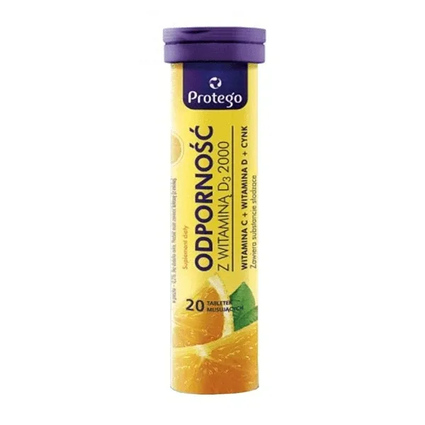 Protego Immunity cu Vitamina D3 2000 UI, 20 comprimate efervescente — preț și oferte
