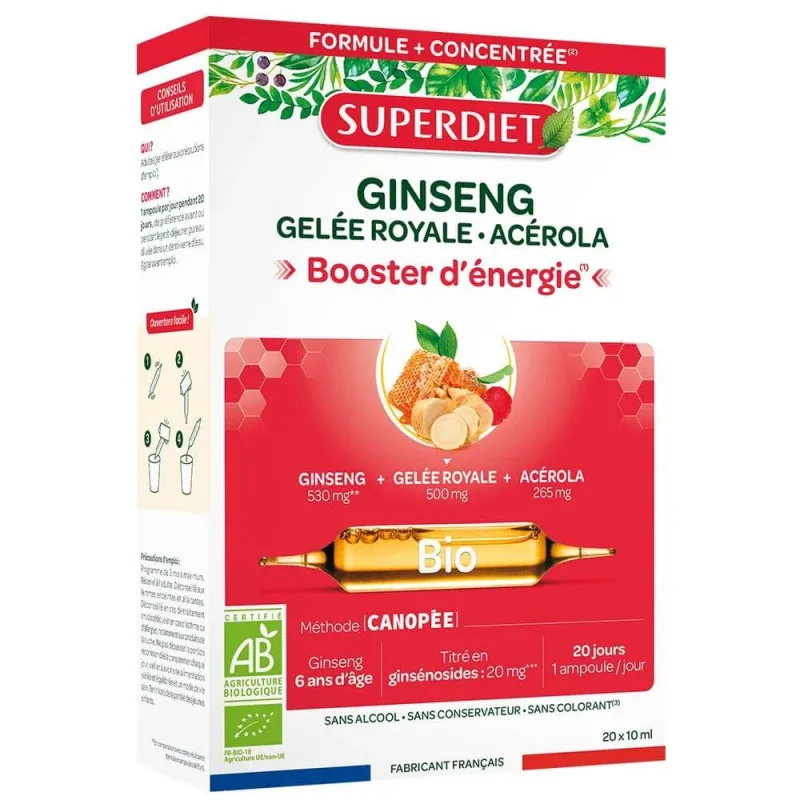 Superdiet Ginseng Royale Acerola Organic Energy Booster 20x10ml — preț și oferte