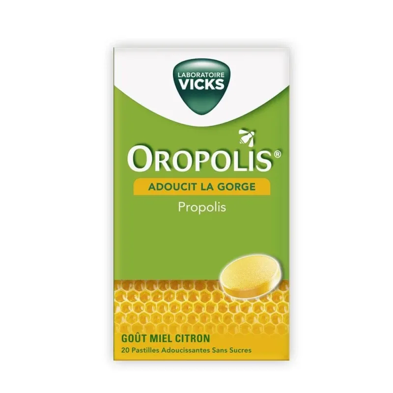 Vicks Oropolis Propolis miere și lămâie 20 de pastiluțe calmante pentru gât — preț și oferte