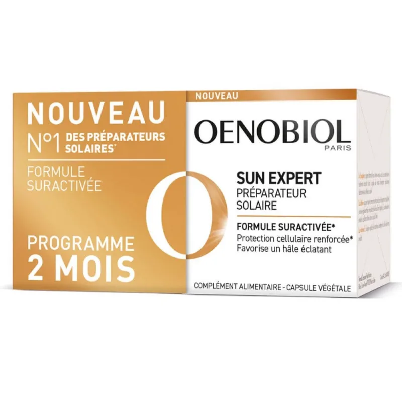 Preparator solar Oenobiol Sun Expert, piele sensibilǎ, 2 x 30 capsule, Cooper — preț și oferte