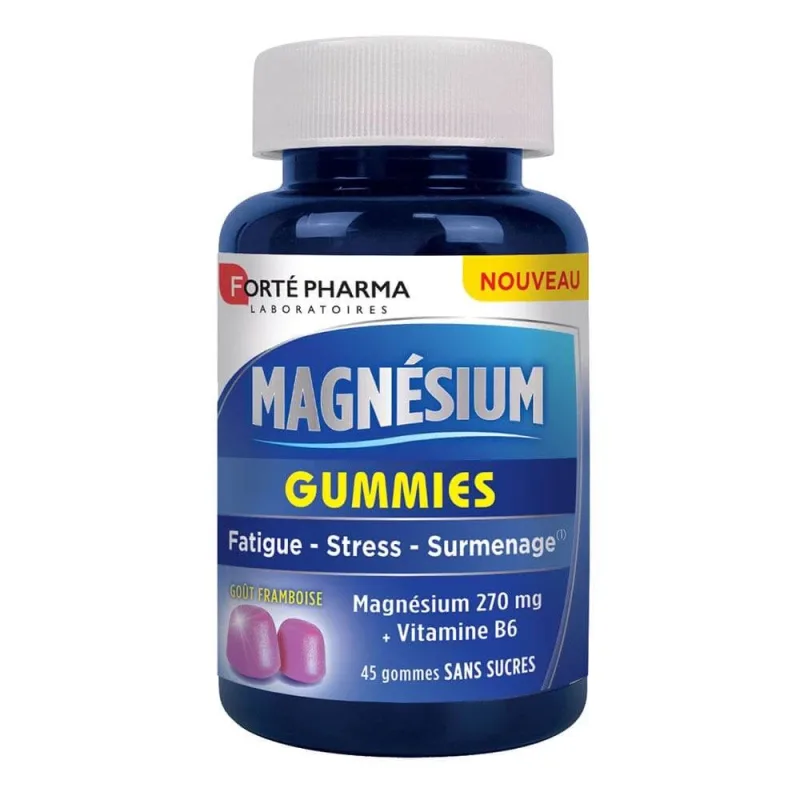 Forté Pharma Magneziu aromă de zmeură fără zahăr 45 Gummies — preț și oferte