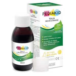Pediakid Sirop pentru tuse uscată și cu gaze, cu aromă de lămâie 125 ml