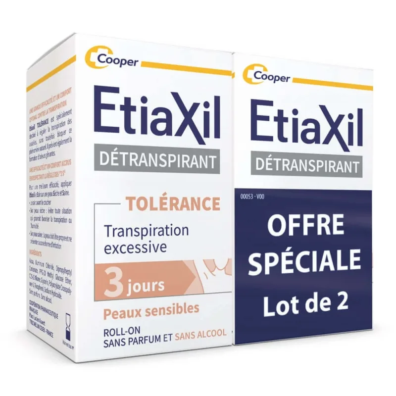 Etiaxil Detraspirant Deodorant roll-on Transpirație excesivă toleranță Piele sensibilă 2x15ml — preț și oferte