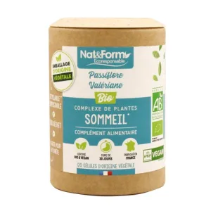 Nat&Form Sleep - Floarea pasiunii/Valerian organic 120 capsule vegetariene