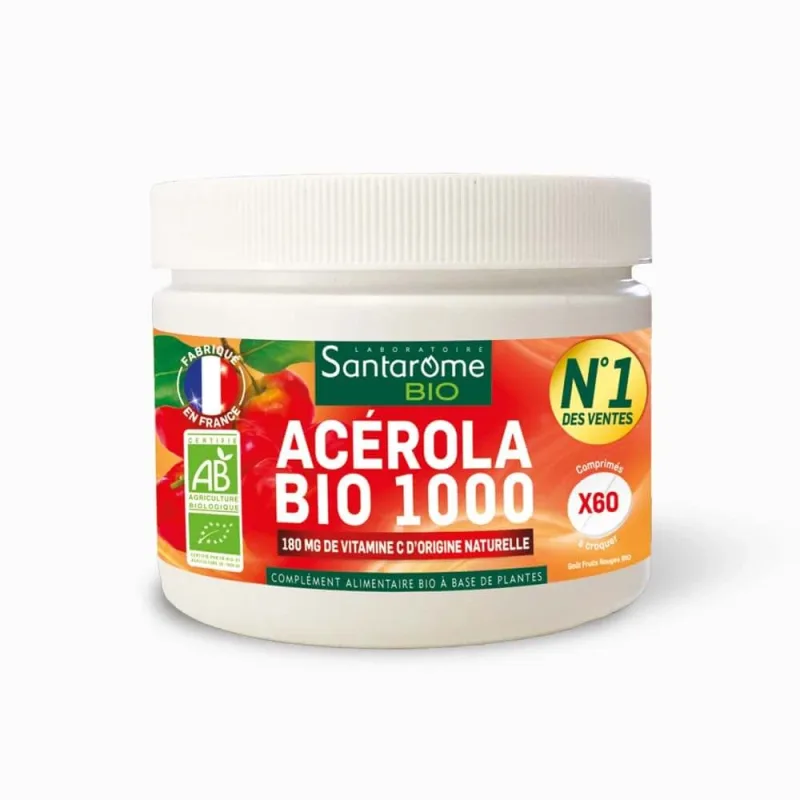 Santarome Acérola Bio 1000 - Vitamine C naturale 60 comprimate — preț și oferte