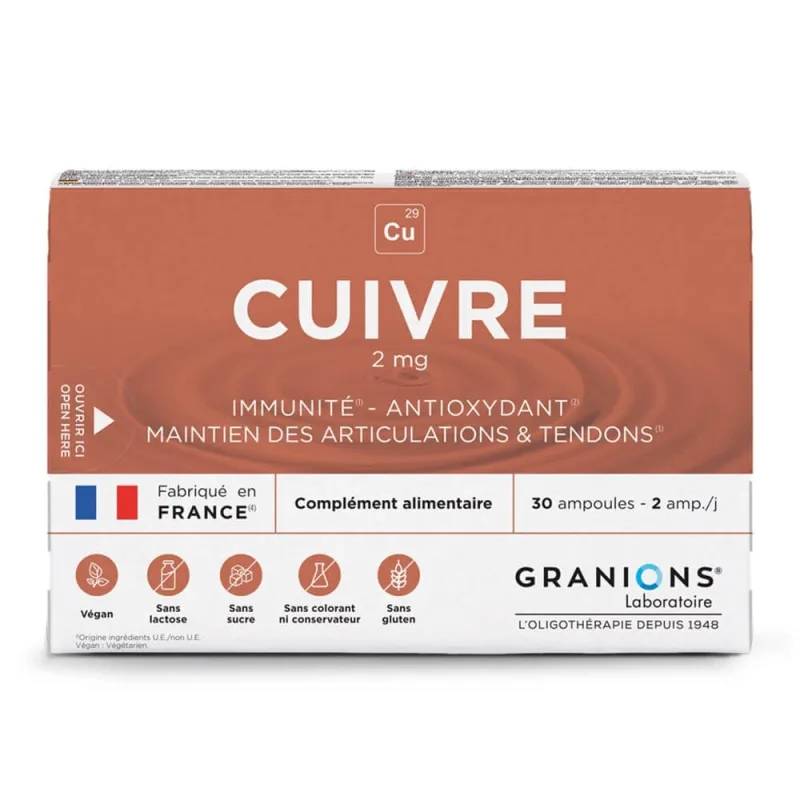 Granule de cupru 2 mg 30 fiole Granions — preț și oferte