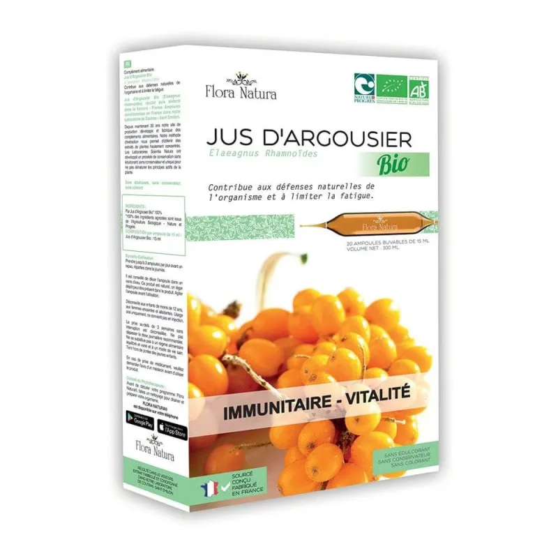 Flora Natura Cătină organică Sistem Imunitar și Vitalitate, 20 fiole, SND — preț și oferte