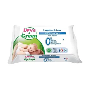 Love&Green Toilette Bebe A L'eau 56 Șervețele pentru piele sensibilă Piele sensibilă