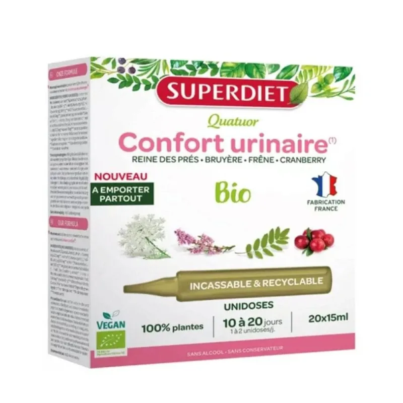 Superdiet Quatuor Corfort Urinaire Bio 20 15 ml monodoses — preț și oferte