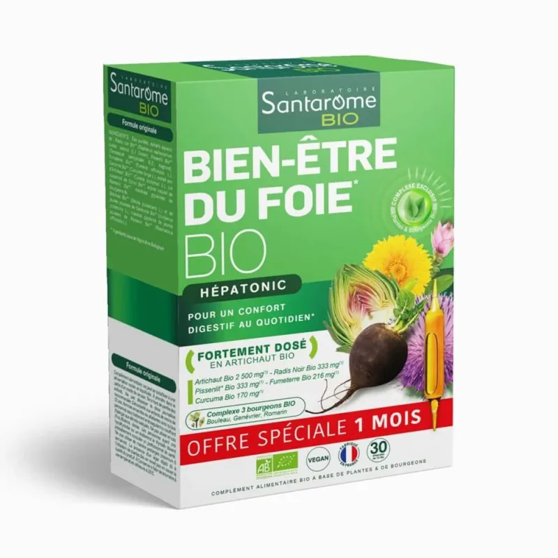 Santarome Bunăstarea ficatului biologic Aide à la digestion 30 fiole — preț și oferte