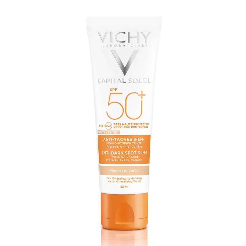 Vichy Ideal Soleil 3 în 1 Anti-Macchia Tratament protecție foarte ridicată Spf50+ 50ml — preț și oferte