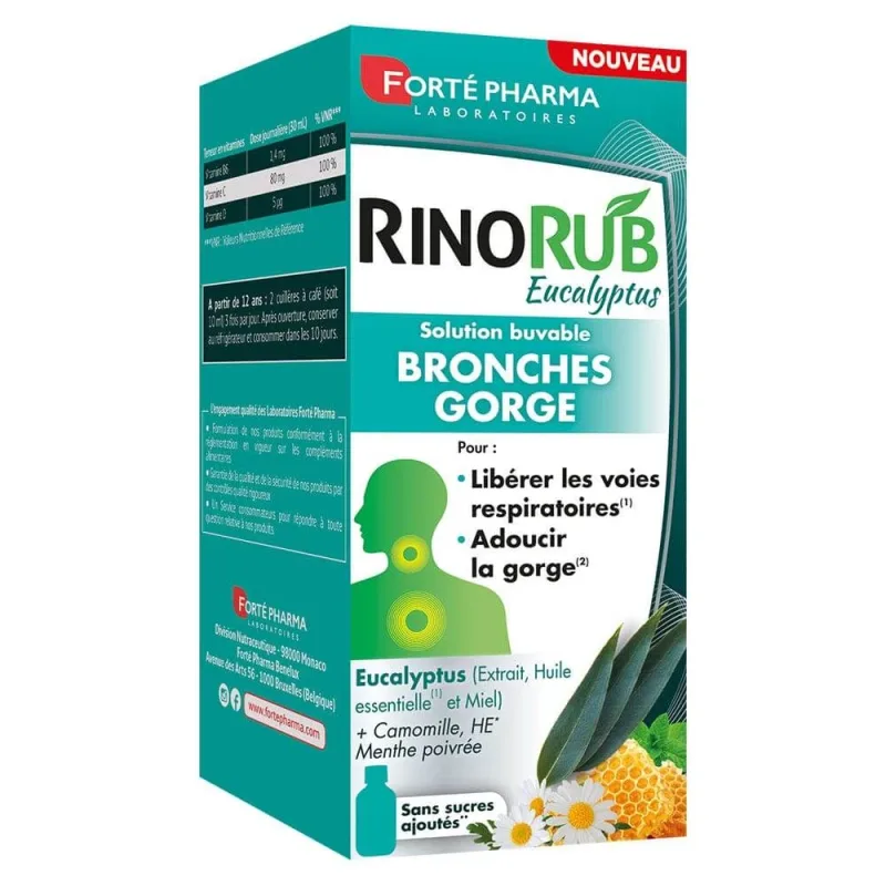 Forté Pharma RinoRub Soluție pentru bronhii și gât Eucalipt 120 ml — preț și oferte