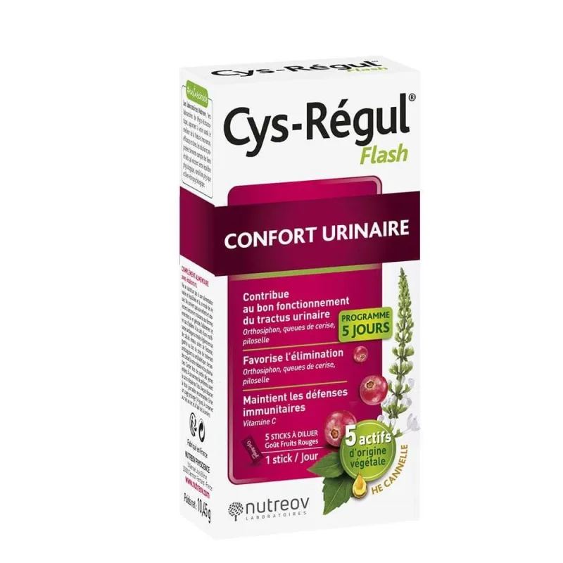 Nutreov Cys-Regul Flash confort urinar 5 sticks-uri — preț și oferte