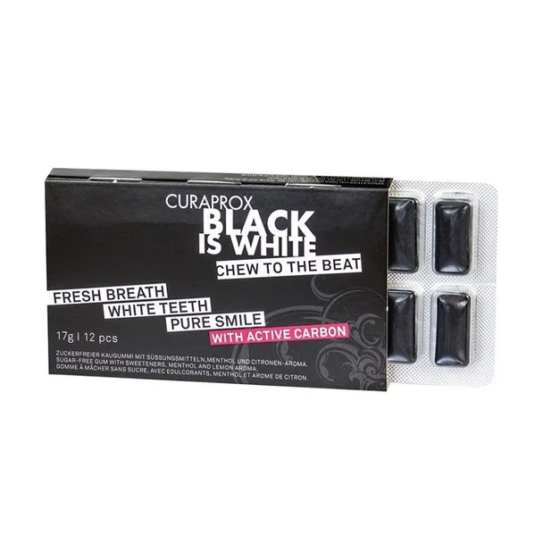 Guma de Mestecat CURAPROX Black is White 12 bucati — preț și oferte