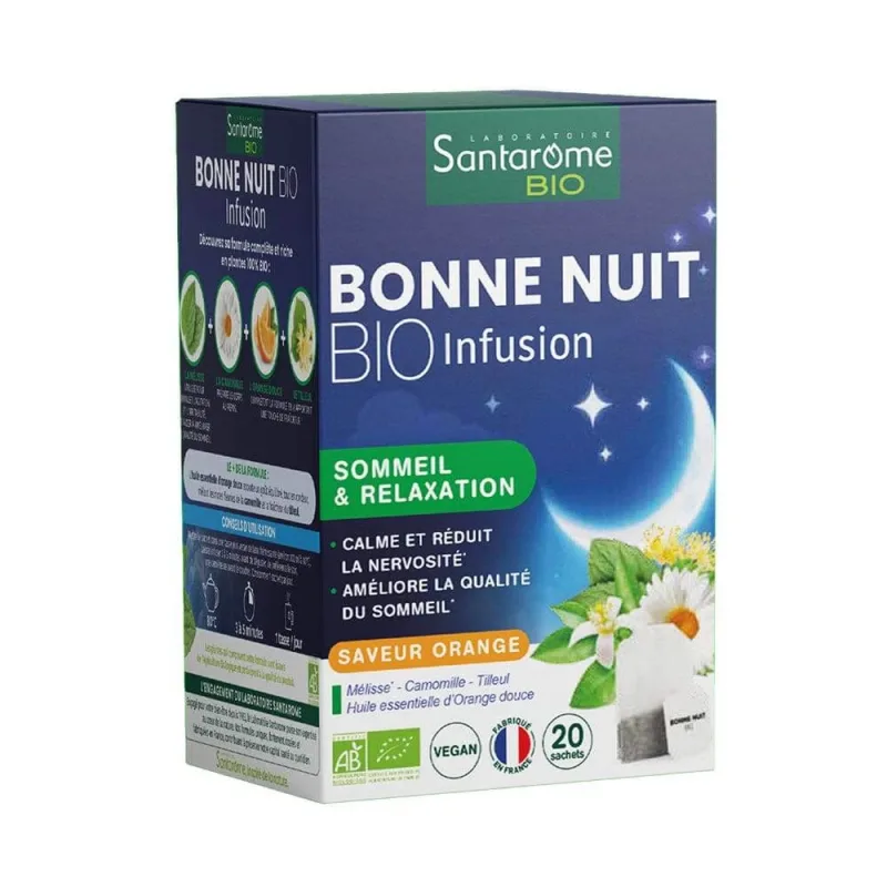 Santarome Bonne Nuit Infusion Sleep and Relax Bio Orange Flavour 20 pliculețe — preț și oferte