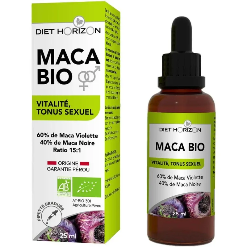 Diet Horizon Lichid organic maca Vitalitate, tonicitate sexuală 25ml — preț și oferte