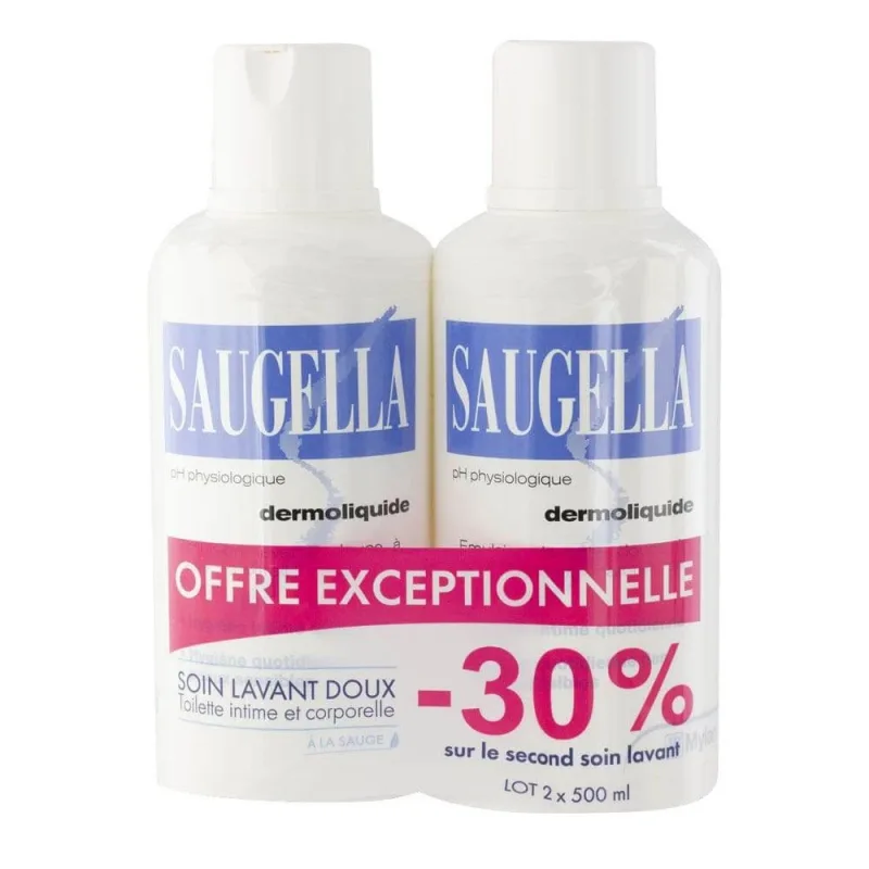 Saugella Dermoliquid Intimate Hygiene Cleanser 2x500ml — preț și oferte