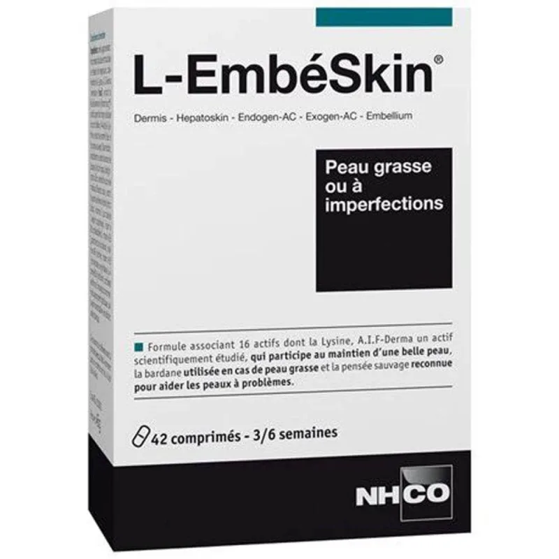 Nhco Nutrition L-EmbéSkin Peau Grasse ou à Imperfection 42 comprimate divizibile — preț și oferte