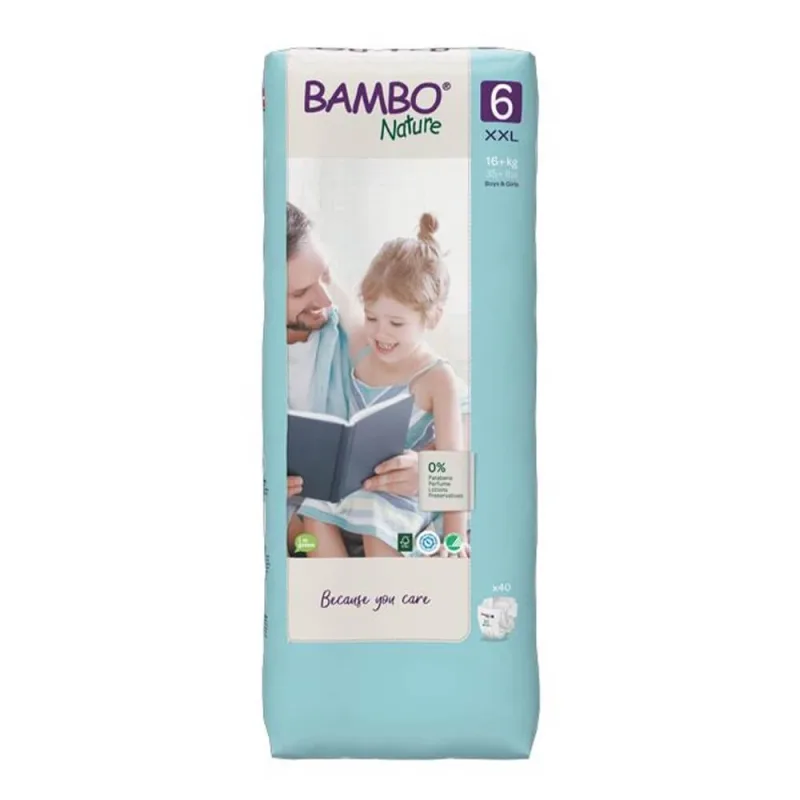 Bambo Nature XXL scutece mărimea 6 De la 16kg 40 bucăți — preț și oferte
