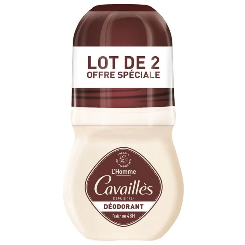 Cavaillès Dermato Deodorant bărbați 48H Roll On 2x50ml — preț și oferte