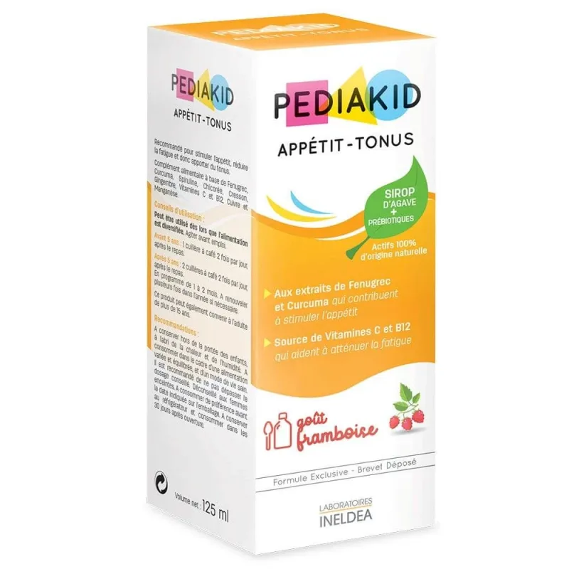 Sirop Pediakid cu aromă de zmeură Appétit-tonus, 125 ml, Ineldea Lab. Ineldea — preț și oferte
