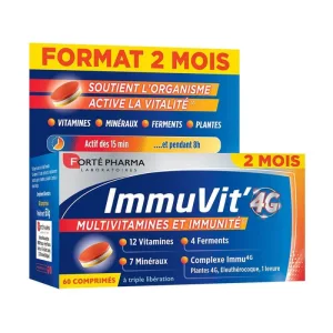 Forté Pharma ImmuVit'4G Vitamine, minerale și fermenți pentru imunitatea seniorilor 60 de comprimate tri-stratificate