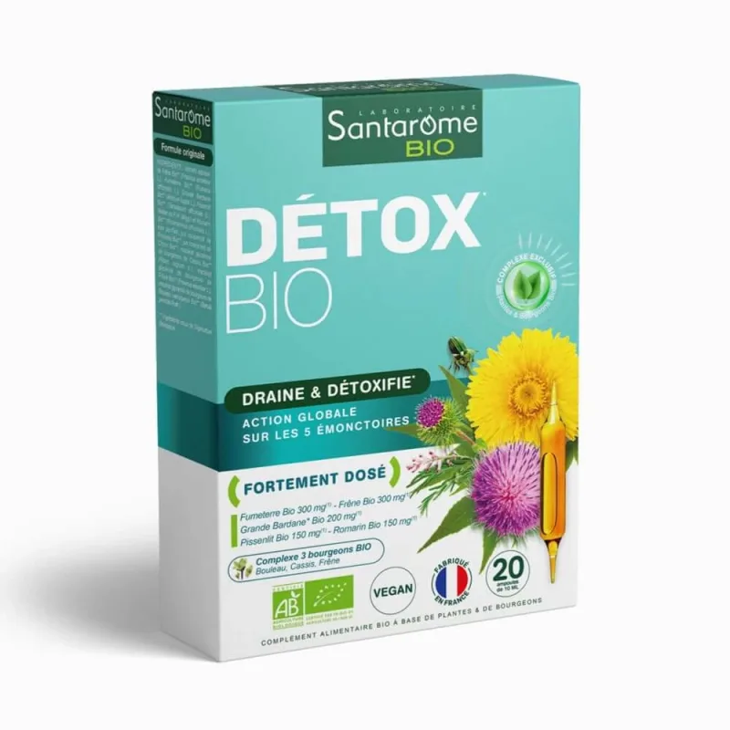 Santarome Detox 20 fiole Bio Draine & Détoxifie 200ml — preț și oferte