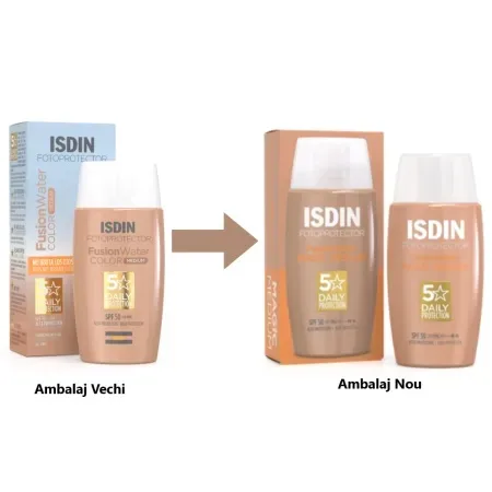 Crema solara pentru fata cu SPF 50 Fusion Water Color Medium, 50 ml – Isdin — preț și oferte