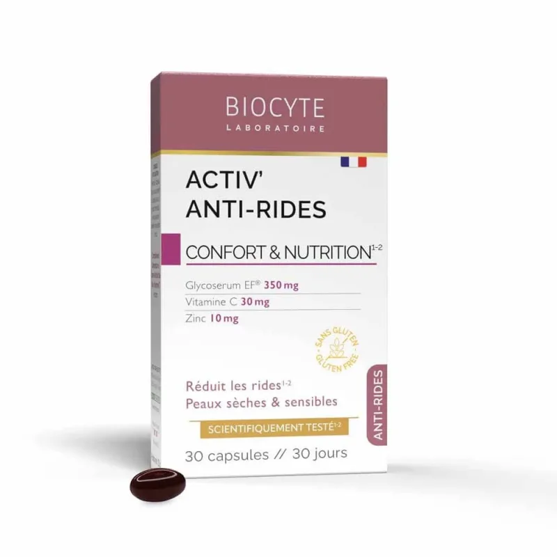 Biocyte Activ'Anti-rides Piele uscată și sensibilă 30 Capsule — preț și oferte