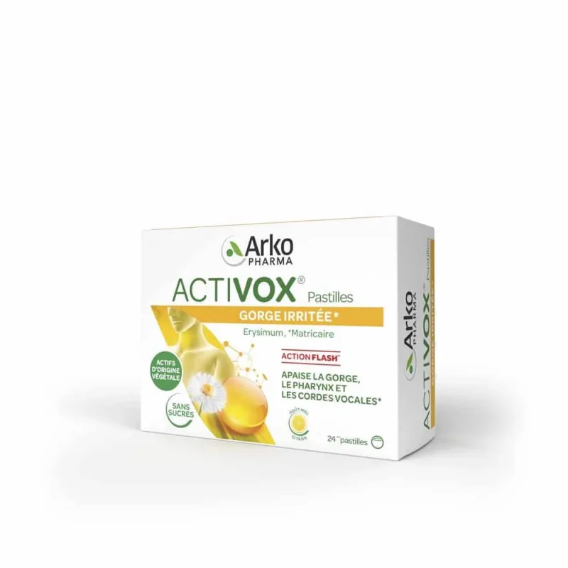 Arkopharma Activox Calmează gâtul Aromă de lămâie și miere 24 comprimate — preț și oferte