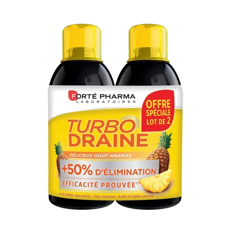 Forté Pharma TurboDraine Slimming și drenaj depurativ cu aromă de ananas 2x500ml — preț și oferte