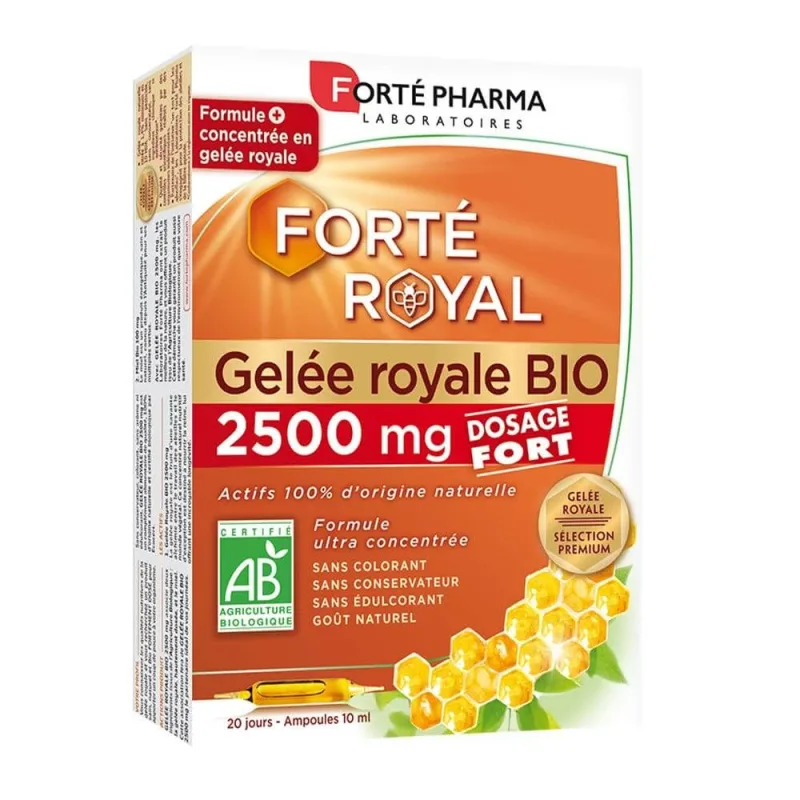 Forté Pharma Forté Royal Organic Royal Jelly 2500 mg doză puternică 20 fiole de 10 ml — preț și oferte