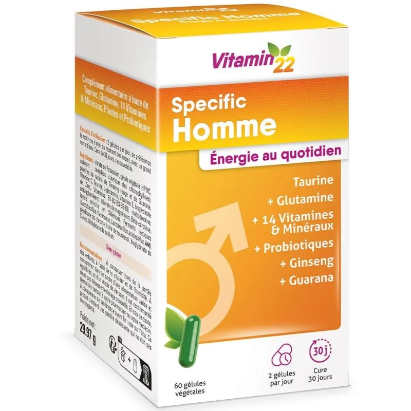 Vitamin'22 Specific pentru bărbați Energie zilnică 60 capsule vegetariene — preț și oferte