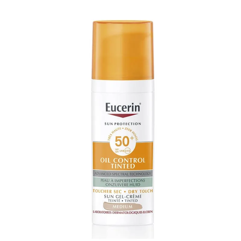 Eucerin Sun Protection Oil Control Tinted Gel Crème SPF50+ Mediu 50ml — preț și oferte