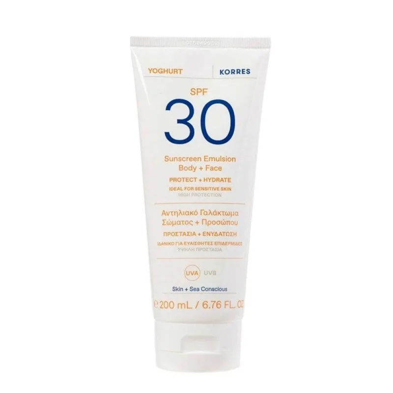 Korres Yogurt Sun Cream față și corp SPF30 200 ml — preț și oferte