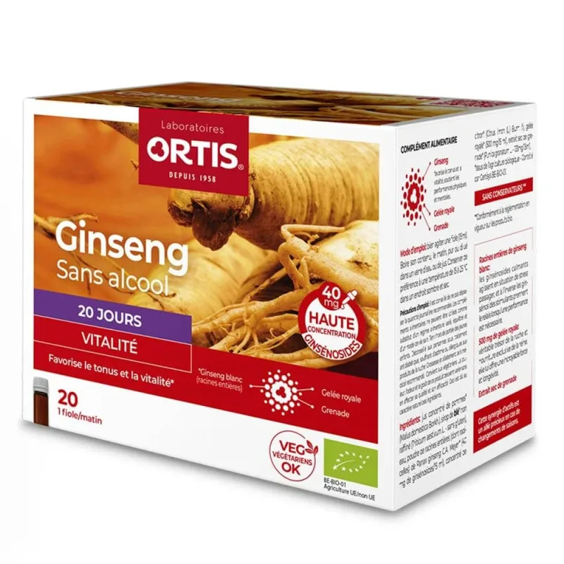 Ortis Ginseng Vitalitate Bio 20 Shots 15 ml — preț și oferte