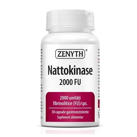 Nattokinase 2000 FU, 30 capsule gastrorezistente – Zenyth — preț și oferte