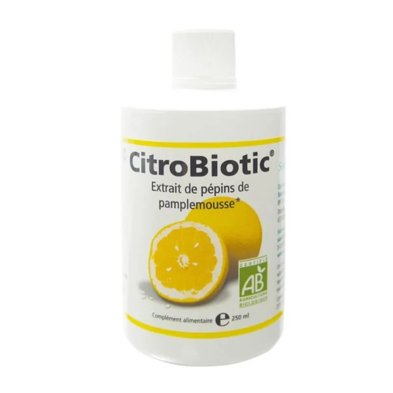 Citrobiotic Organic extract de semințe de grapefruit + vitamina C 250ml — preț și oferte