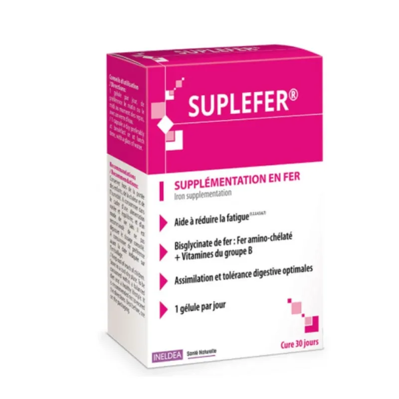 Ineldea Santé Naturelle Suplefer Supliment de fier 30 capsule Lab. Ineldea — preț și oferte