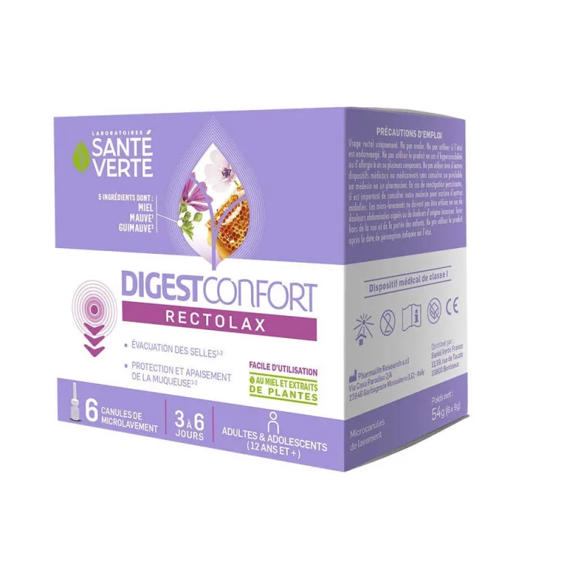 Sante Verte DIgestConfort Rectolax Adulte 6 x 9 g canulae DIgestConfort Sante Verte Adulte 6 x 9 g canulae — preț și oferte