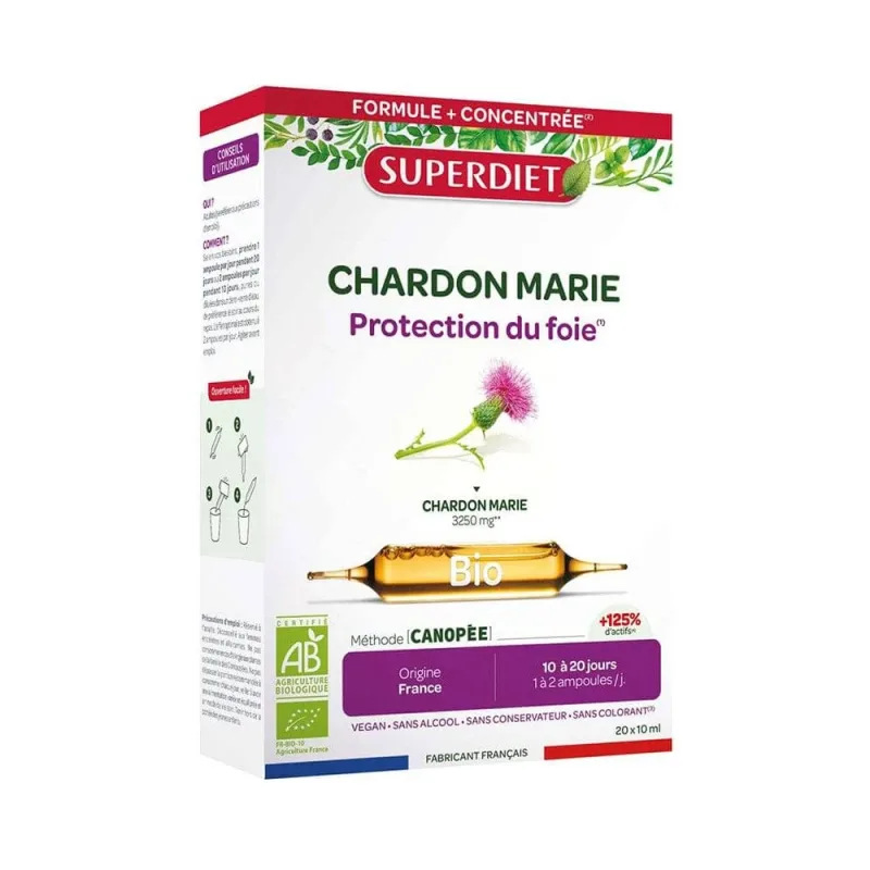 Superdiet Milk Thistle Organic Digestion 20 Protection Du Foie 20 Ampoules — preț și oferte